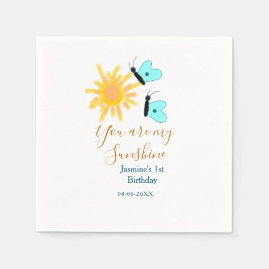 Du bist mein sonnengelber, orangefarbener Sonnenbl Serviette (Vorderseite)