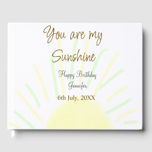 Du bist mein sonnengelbes Pastellgebäck Geburtstag Gästebuch (Vorderseite)