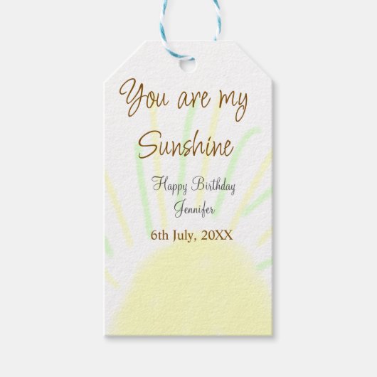 Du bist mein sonnengelbes Pastellgebäck Geburtstag Geschenkanhänger (Vorderseite)