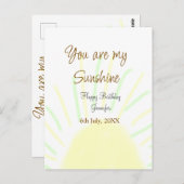 Du bist mein sonnengelbes Pastellgebäck Geburtstag Postkarte (Vorne/Hinten)