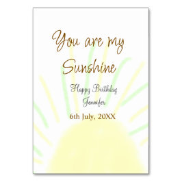 Du bist mein sonnengelbes Pastellgebäck Geburtstag Tischnummer