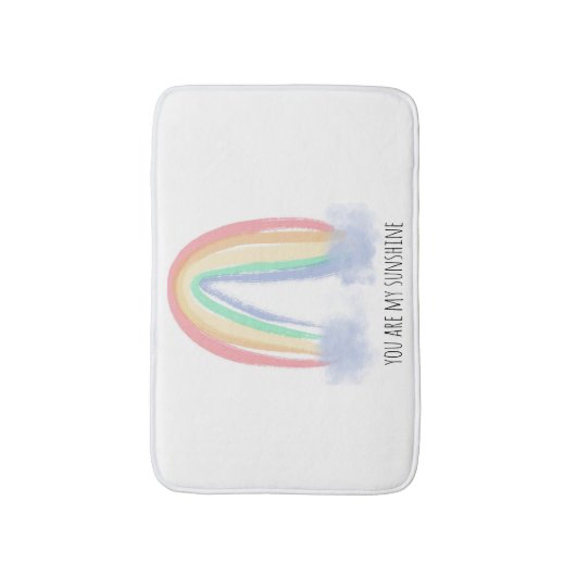 Du bist mein Sonnenschein Aquarell bemalt Regenbog Badematte (Vorderseite Vertikal)