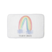 Du bist mein Sonnenschein Aquarell bemalt Regenbog Badematte (Vorderseite)