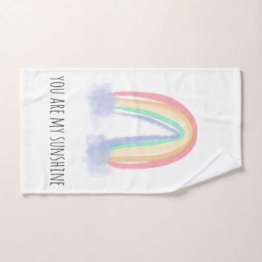 Du bist mein Sonnenschein Aquarell bemalt Regenbog Badhandtuch Set (Handtuch)