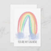 Du bist mein Sonnenschein Aquarell bemalt Regenbog Begleitkarte (Vorne/Hinten)