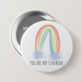 Du bist mein Sonnenschein Aquarell bemalt Regenbog Button (Vorne & Hinten)
