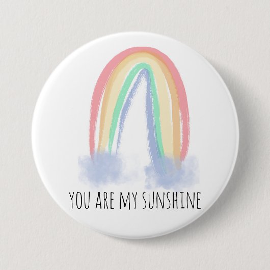 Du bist mein Sonnenschein Aquarell bemalt Regenbog Button (Vorderseite)