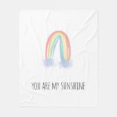 Du bist mein Sonnenschein Aquarell bemalt Regenbog Fleecedecke (Vorderseite)