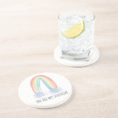 Du bist mein Sonnenschein Aquarell bemalt Regenbog Getränkeuntersetzer (Seite)
