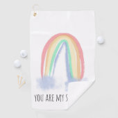 Du bist mein Sonnenschein Aquarell bemalt Regenbog Golfhandtuch (Insitu)