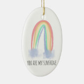 Du bist mein Sonnenschein Aquarell bemalt Regenbog Keramik Ornament (Rechts)