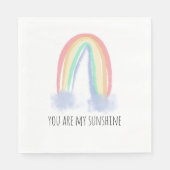 Du bist mein Sonnenschein Aquarell bemalt Regenbog Serviette (Vorderseite)