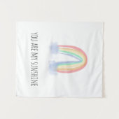 Du bist mein Sonnenschein Aquarell bemalt Regenbog Wandteppich (Vorderseite (Horizontal))