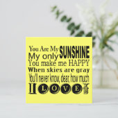 Du bist mein Sonnenschein Bekleidung und Geschenke Einladung (Stehend Vorderseite)
