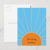 "Du bist mein Sonnenschein" Blau und Orange Postkarte (Vorne/Hinten)