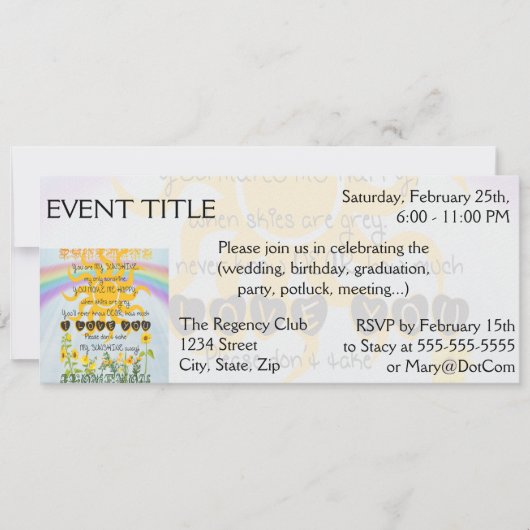 Du bist mein Sonnenschein Einladung (Vorderseite)