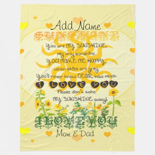 Du bist mein Sonnenschein Fleecedecke (Vorderseite)