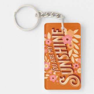 Du Bist Mein Sonnenschein Floral Pink Orange Groov Schlüsselanhänger