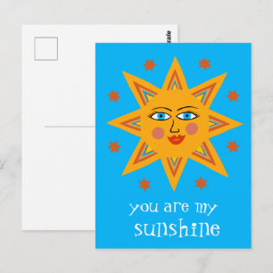 Du bist mein Sonnenschein Fröhliche Sonne CUSTOM Postkarte