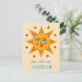 Du bist mein Sonnenschein Fröhliche Sonne CUSTOM Postkarte (Stehend Vorderseite)