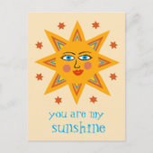 Du bist mein Sonnenschein Fröhliche Sonne CUSTOM Postkarte (Vorderseite)