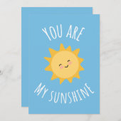 "Du bist mein Sonnenschein" fröhliches Sonnendesig Dankeskarte (Vorne/Hinten)