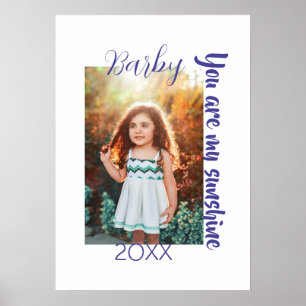 du bist mein Sonnenschein gelb FOTO NAME JAHR PURP Poster