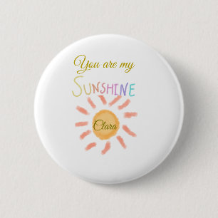 du bist mein Sonnenschein gelbe orange Sonnenstrah Button