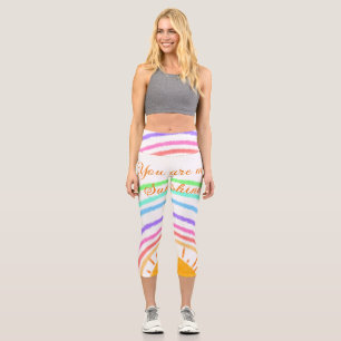 du bist mein Sonnenschein gelbe orange Sonnenstrah Capri Leggings