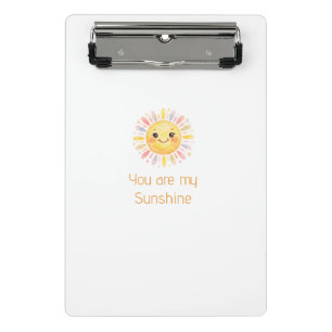 du bist mein Sonnenschein gelbe orange Sonnenstrah Mini Klemmbrett