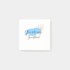 du bist mein Sonnenschein gelbe orange Sonnenstrah Post-it Klebezettel