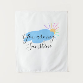 du bist mein Sonnenschein gelbe orange Sonnenstrah Wandteppich