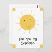 Du bist mein Sonnenschein glücklich Sun Gelb Postkarte (Vorne/Hinten)
