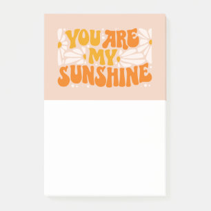 Du bist mein Sonnenschein Groovy Grafik Post-it Klebezettel
