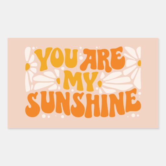 Du bist mein Sonnenschein Groovy Graphic Rechteckiger Aufkleber (Vorderseite)