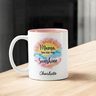 Du bist mein Sonnenschein | Heartfelt Gift für Mam Zweifarbige Tasse