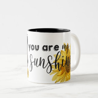 "Du bist mein Sonnenschein", helles Sonnenblumen-F Zweifarbige Tasse