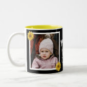 "Du bist mein Sonnenschein", helles Sonnenblumen-F Zweifarbige Tasse (Links)