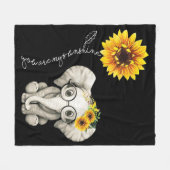 Du bist mein Sonnenschein-Hippie-Sonnenblume-Elefa Fleecedecke (Vorderseite (Horizontal))