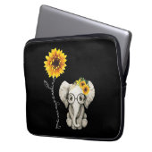 Du bist mein Sonnenschein-Hippie-Sonnenblume-Elefa Laptopschutzhülle (Vorderseite Links)
