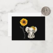 Du bist mein Sonnenschein-Hippie-Sonnenblume-Elefa Mitteilungskarte (Vorderseite/Rückseite Beispiel)