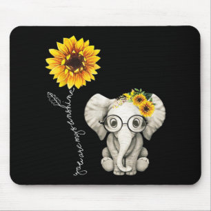 Du bist mein Sonnenschein-Hippie-Sonnenblume-Elefa Mousepad