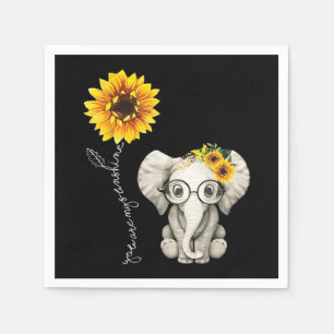 Du bist mein Sonnenschein-Hippie-Sonnenblume-Elefa Serviette
