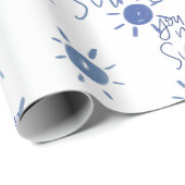 Du bist mein Sonnenschein in blau Geschenkpapier (Rolleneckpunkt)