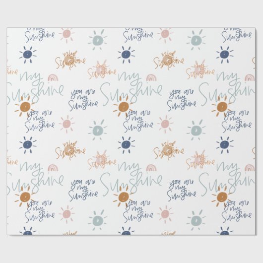 Du bist mein Sonnenschein in Erdtönen Geschenkpapier (Flach)