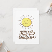 Du bist mein Sonnenschein Karte (Vorderseite/Rückseite Beispiel)