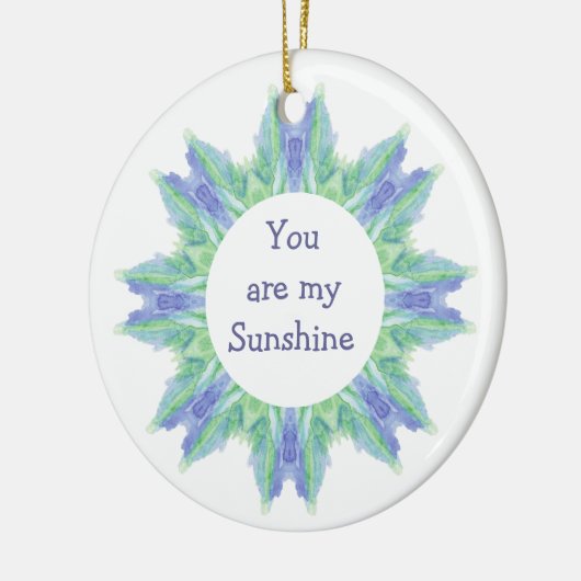 "Du bist mein Sonnenschein!" Liebe Wasserfarbe Keramik Ornament (Links)