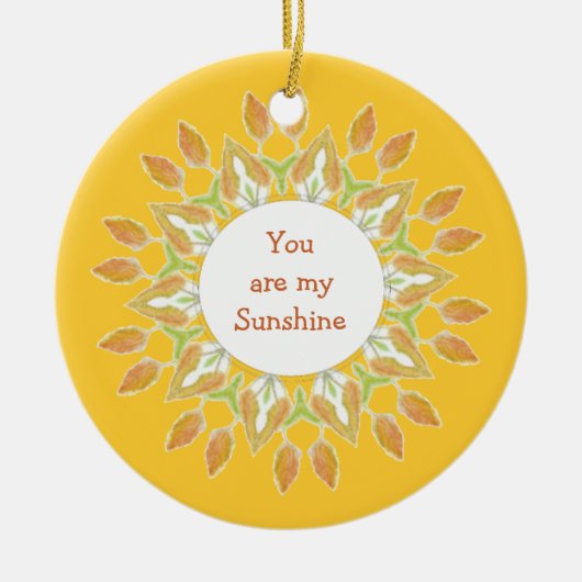 "Du bist mein Sonnenschein!" Liebe Wasserfarbe Keramikornament (Vorne)