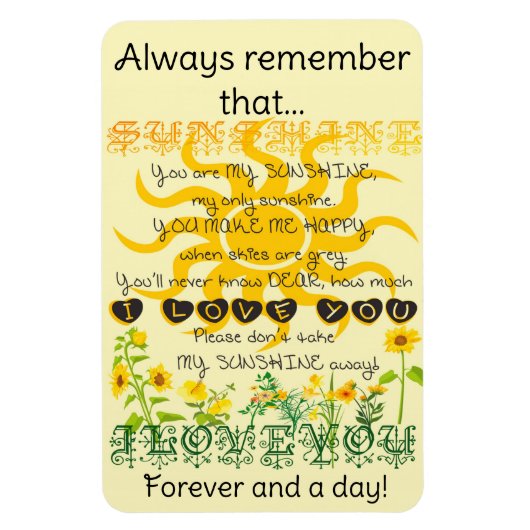 Du bist mein Sonnenschein Magnet (Vertikal)