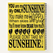 Du bist mein Sonnenschein, mein einziger Sonnensch Notizblock (Rückseite)